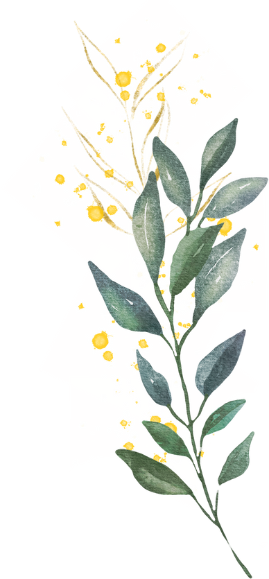Gold Leaf Eucalyptus Watercolor